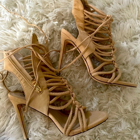 Nude tie up heels NEW and unworn - Picture 3 of 7